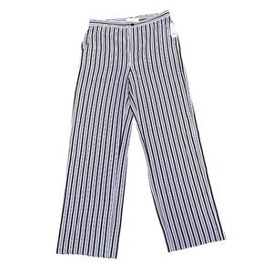 Equipment Femme Silk Aeslin Trouser Striped Wide Leg Elastic Pants Size 8 NWT